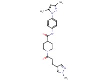 N-[4-(3,5-dimethyl-1H-pyrazol-1-yl)phenyl]-1-[3-(1-methyl-1H-pyrazol-4-yl)propanoyl]-4-piperidinecarboxamide