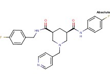 (3S,5R)-N-(4-fluorobenzyl)-N'-(4-fluorophenyl)-1-(4-pyridinylmethyl)-3,5-piperidinedicarboxamide