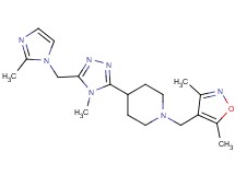 1-[(3,5-dimethylisoxazol-4-yl)methyl]-4-{4-methyl-5-[(2-methyl-1H-imidazol-1-yl)methyl]-4H-1,2,4-triazol-3-yl}piperidine