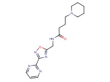 4-(1-piperidinyl)-N-{[3-(2-pyrimidinyl)-1,2,4-oxadiazol-5-yl]methyl}butanamide