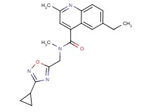 N-[(3-cyclopropyl-1,2,4-oxadiazol-5-yl)methyl]-6-ethyl-N,2-dimethylquinoline-4-carboxamide