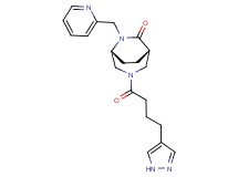 (1S*,5R*)-3-[4-(1H-pyrazol-4-yl)butanoyl]-6-(2-pyridinylmethyl)-3,6-diazabicyclo[3.2.2]nonan-7-one