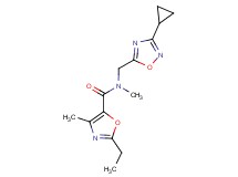 N-[(3-cyclopropyl-1,2,4-oxadiazol-5-yl)methyl]-2-ethyl-N,4-dimethyl-1,3-oxazole-5-carboxamide
