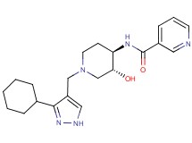 N-{(3R*,4R*)-1-[(3-cyclohexyl-1H-pyrazol-4-yl)methyl]-3-hydroxypiperidin-4-yl}nicotinamide