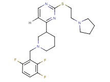 2-{[2-(1-pyrrolidinyl)ethyl]thio}-4-[1-(2,3,6-trifluorobenzyl)-3-piperidinyl]pyrimidine