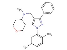 N-{[1-(2,5-dimethylphenyl)-3-phenyl-1H-pyrazol-4-yl]methyl}-N-methyltetrahydro-2H-pyran-4-amine