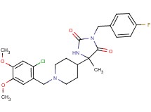 5-[1-(2-chloro-4,5-dimethoxybenzyl)-4-piperidinyl]-3-(4-fluorobenzyl)-5-methyl-2,4-imidazolidinedione