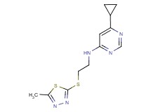 6-cyclopropyl-N-{2-[(5-methyl-1,3,4-thiadiazol-2-yl)thio]ethyl}pyrimidin-4-amine