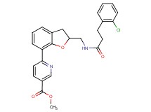 methyl 6-[2-({[3-(2-chlorophenyl)propanoyl]amino}methyl)-2,3-dihydro-1-benzofuran-7-yl]nicotinate