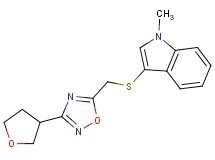 1-methyl-3-({[3-(tetrahydrofuran-3-yl)-1,2,4-oxadiazol-5-yl]methyl}thio)-1H-indole