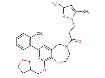 4-[3-(3,5-dimethyl-1H-pyrazol-1-yl)propanoyl]-7-(2-methylphenyl)-9-(tetrahydro-3-furanylmethoxy)-2,3,4,5-tetrahydro-1,4-benzoxazepine