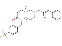 (4aR*,8aS*)-6-[(2E)-2-methyl-3-phenyl-2-propen-1-yl]-1-[4-(trifluoromethyl)benzyl]octahydro-1,6-naphthyridin-2(1H)-one