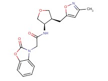 N-{(3R*,4S*)-4-[(3-methylisoxazol-5-yl)methyl]tetrahydrofuran-3-yl}-2-(2-oxo-1,3-benzoxazol-3(2H)-yl)acetamide