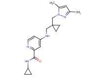 N-cyclopropyl-4-[({1-[(3,5-dimethyl-1H-pyrazol-1-yl)methyl]cyclopropyl}methyl)amino]-2-pyridinecarboxamide