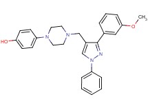 4-(4-{[3-(3-methoxyphenyl)-1-phenyl-1H-pyrazol-4-yl]methyl}-1-piperazinyl)phenol