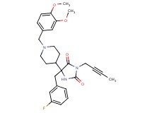 3-(2-butyn-1-yl)-5-[1-(3,4-dimethoxybenzyl)-4-piperidinyl]-5-(3-fluorobenzyl)-2,4-imidazolidinedione