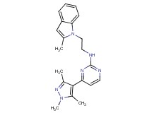 N-[2-(2-methyl-1H-indol-1-yl)ethyl]-4-(1,3,5-trimethyl-1H-pyrazol-4-yl)pyrimidin-2-amine