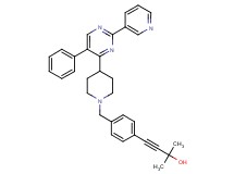 2-methyl-4-[4-({4-[5-phenyl-2-(3-pyridinyl)-4-pyrimidinyl]-1-piperidinyl}methyl)phenyl]-3-butyn-2-ol