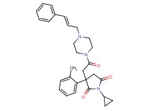 1-cyclopropyl-3-(2-methylphenyl)-3-(2-oxo-2-{4-[(2E)-3-phenyl-2-propen-1-yl]-1-piperazinyl}ethyl)-2,5-pyrrolidinedione