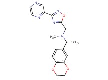 1-(2,3-dihydro-1,4-benzodioxin-6-yl)-N-methyl-N-{[3-(2-pyrazinyl)-1,2,4-oxadiazol-5-yl]methyl}ethanamine