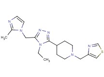 4-{4-ethyl-5-[(2-methyl-1H-imidazol-1-yl)methyl]-4H-1,2,4-triazol-3-yl}-1-(1,3-thiazol-4-ylmethyl)piperidine