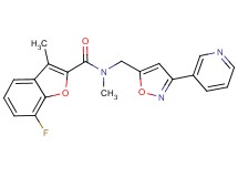 7-fluoro-N,3-dimethyl-N-{[3-(3-pyridinyl)-5-isoxazolyl]methyl}-1-benzofuran-2-carboxamide