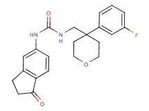 N-{[4-(3-fluorophenyl)tetrahydro-2H-pyran-4-yl]methyl}-N'-(1-oxo-2,3-dihydro-1H-inden-5-yl)urea