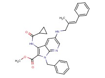 methyl 1-benzyl-3-[(cyclopropylcarbonyl)amino]-5-{[(2E)-2-methyl-3-phenyl-2-propen-1-yl]amino}-1H-pyrrolo[2,3-b]pyridine-2-carboxylate
