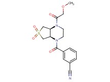 3-{[(4aS*,7aR*)-4-(methoxyacetyl)-6,6-dioxidohexahydrothieno[3,4-b]pyrazin-1(2H)-yl]carbonyl}benzonitrile