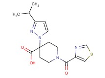 4-(3-isopropyl-1H-pyrazol-1-yl)-1-(1,3-thiazol-4-ylcarbonyl)piperidine-4-carboxylic acid