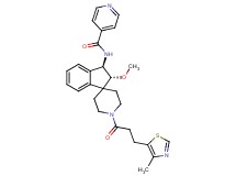 N-{(2R*,3R*)-2-methoxy-1'-[3-(4-methyl-1,3-thiazol-5-yl)propanoyl]-2,3-dihydrospiro[indene-1,4'-piperidin]-3-yl}isonicotinamide