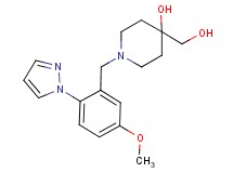 4-(hydroxymethyl)-1-[5-methoxy-2-(1H-pyrazol-1-yl)benzyl]piperidin-4-ol