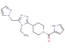 4-[4-ethyl-5-(1H-pyrazol-1-ylmethyl)-4H-1,2,4-triazol-3-yl]-1-(1H-pyrrol-2-ylcarbonyl)piperidine