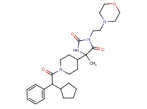 5-{1-[cyclopentyl(phenyl)acetyl]-4-piperidinyl}-5-methyl-3-[2-(4-morpholinyl)ethyl]-2,4-imidazolidinedione