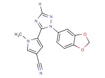 5-[1-(1,3-benzodioxol-5-yl)-1H-1,2,4-triazol-5-yl]-1-methyl-1H-pyrrole-3-carbonitrile