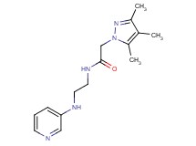 N-[2-(pyridin-3-ylamino)ethyl]-2-(3,4,5-trimethyl-1H-pyrazol-1-yl)acetamide