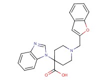 4-(1H-benzimidazol-1-yl)-1-(1-benzofuran-2-ylmethyl)piperidine-4-carboxylic acid