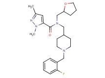 N-{[1-(2-fluorobenzyl)-4-piperidinyl]methyl}-1,3-dimethyl-N-(tetrahydro-2-furanylmethyl)-1H-pyrazole-5-carboxamide