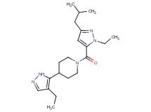 1-[(1-ethyl-3-isobutyl-1H-pyrazol-5-yl)carbonyl]-4-(4-ethyl-1H-pyrazol-5-yl)piperidine