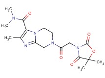 7-[(5,5-dimethyl-2,4-dioxo-1,3-oxazolidin-3-yl)acetyl]-N,N,2-trimethyl-5,6,7,8-tetrahydroimidazo[1,2-a]pyrazine-3-carboxamide