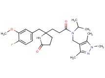 3-[2-(4-fluoro-3-methoxybenzyl)-5-oxo-2-pyrrolidinyl]-N-isopropyl-N-[(1,3,5-trimethyl-1H-pyrazol-4-yl)methyl]propanamide
