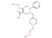 1-(1-ethyl-3,5-dimethyl-1H-pyrazol-4-yl)-N-{[1-(2-methoxyethyl)-4-piperidinyl]methyl}-N-(4-pyridinylmethyl)methanamine