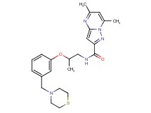 5,7-dimethyl-N-{2-[3-(4-thiomorpholinylmethyl)phenoxy]propyl}pyrazolo[1,5-a]pyrimidine-2-carboxamide