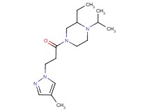 2-ethyl-1-isopropyl-4-[3-(4-methyl-1H-pyrazol-1-yl)propanoyl]piperazine
