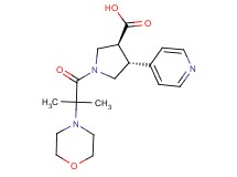 (3S*,4R*)-1-(2-methyl-2-morpholin-4-ylpropanoyl)-4-pyridin-4-ylpyrrolidine-3-carboxylic acid
