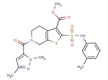 methyl 6-[(1,3-dimethyl-1H-pyrazol-5-yl)carbonyl]-2-{[(3-methylphenyl)amino]sulfonyl}-4,5,6,7-tetrahydrothieno[2,3-c]pyridine-3-carboxylate