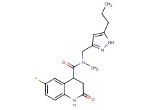 6-fluoro-N-methyl-2-oxo-N-[(5-propyl-1H-pyrazol-3-yl)methyl]-1,2,3,4-tetrahydroquinoline-4-carboxamide