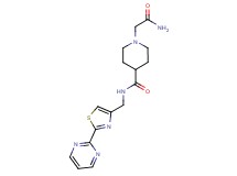 1-(2-amino-2-oxoethyl)-N-{[2-(2-pyrimidinyl)-1,3-thiazol-4-yl]methyl}-4-piperidinecarboxamide