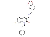 3-{[(1,3-benzodioxol-5-ylmethyl)amino]methyl}-7-fluoro-1-(2-phenylethyl)-2(1H)-quinolinone