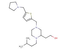 2-(1-(3-methylbutyl)-4-{[5-(1-pyrrolidinylmethyl)-2-thienyl]methyl}-2-piperazinyl)ethanol